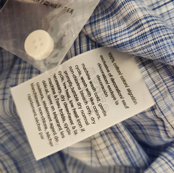 EUC Tommy Hilfiger light blue and white plaid blouse - Picture 4 of 6